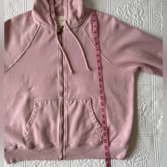 AEO Oversized Full Zip Hoodie Sweatshirt Blush Pink XS/Small - Picture 12 of 13